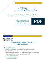 ACCT3203 Contemporary Managerial Accounting: Management Control Systems & Transfer Pricing