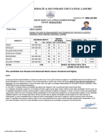 BISE Lahore Intermediate Result 2022 for Usman Hafeez