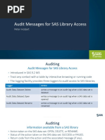 Audit Messages For Sas Library Access 2017