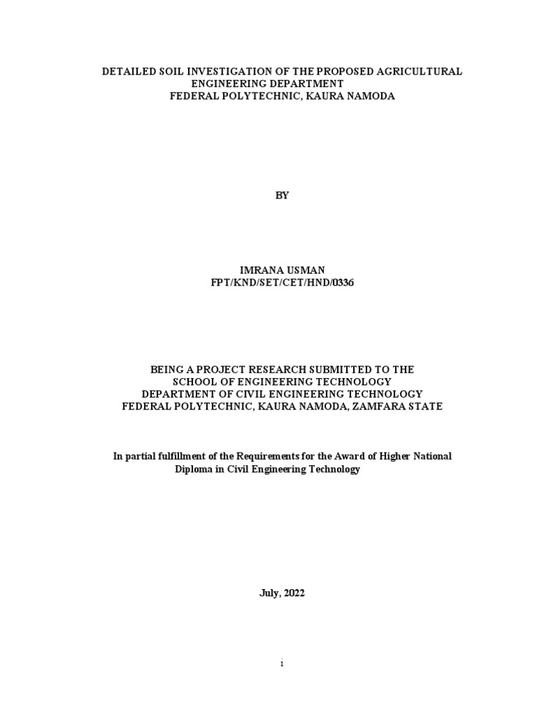 Geotechnical Investigation of Soil PDF Weathering Soil