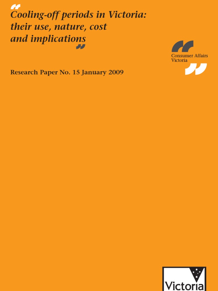 Cooling Off Periods in Victoria PDF Sales Monopoly