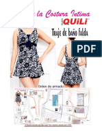 Traje de Bano Blusa Falda