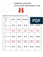 Horario de Clase Del 27 de Marzo Al 31 de Marzo