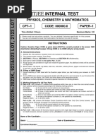 Fiitjee: Internal Test