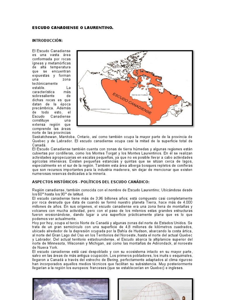 Ubicación Del Escudo Canadiense