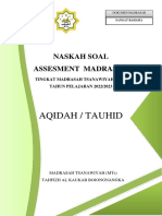 Aqidah / Tauhid: Naskah Soal Assesment Madrasah