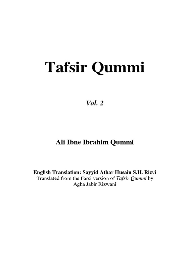 Tafsir Qummi: Ali Ibne Ibrahim Qummi | PDF | Prophets And Messengers In ...