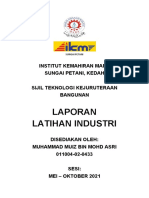 Laporan Latihan Industri: Institut Kemahiran Mara Sungai Petani, Kedah Sijil Teknologi Kejuruteraan Bangunan