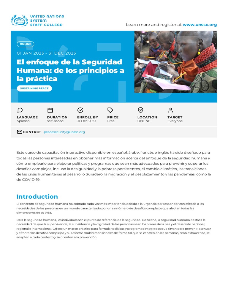 El Enfoque de La Seguridad Humana