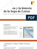 El Origen y La Historia de La Sopa de Letras: Equipo Cra Colegio Manuel Rodríguez