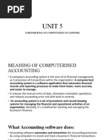 Unit 5: Fundamentals of Computerised Accounting