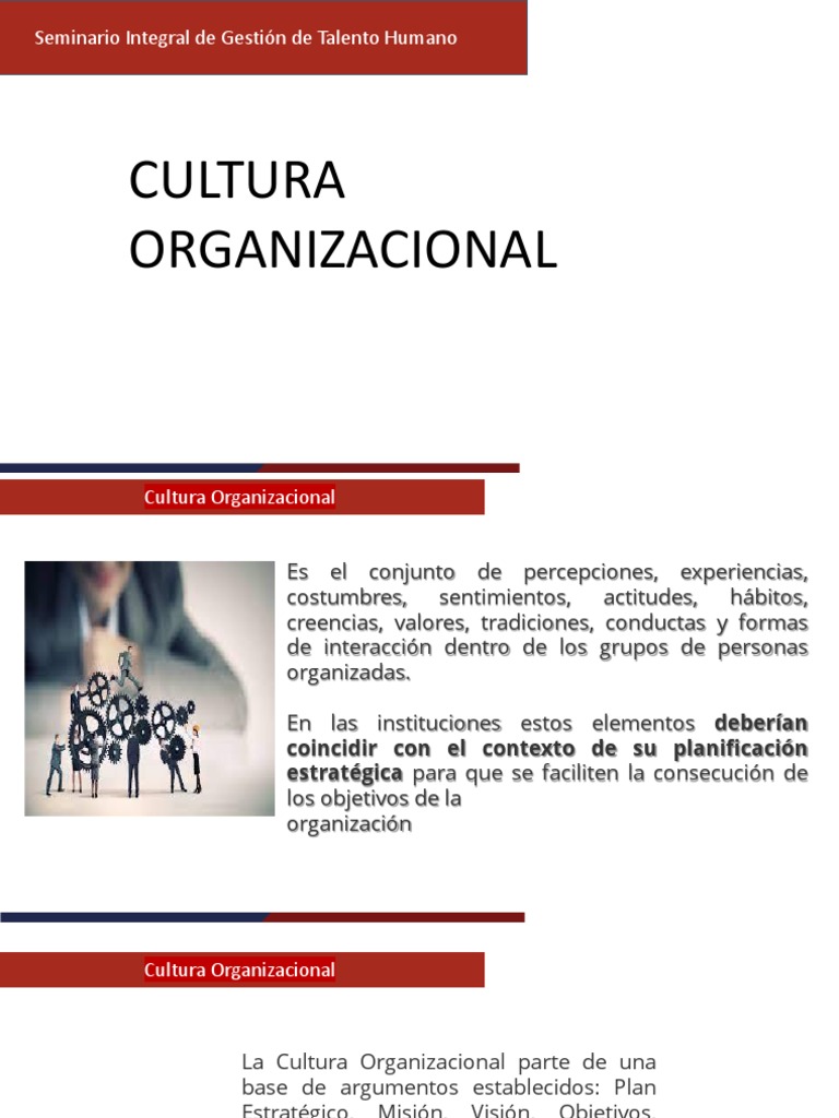 Cultura Organizacional y Gestión del Cambio | PDF | Cultura ...