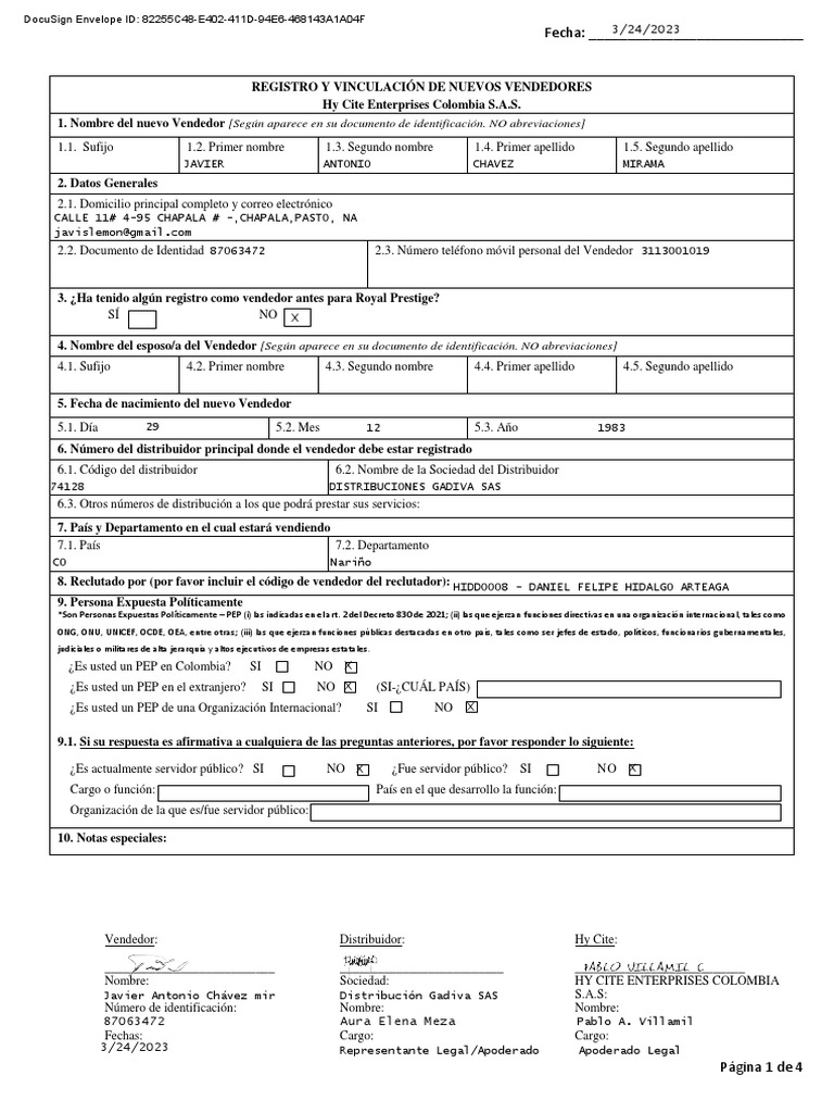 Contrato Hy Cite Distribuidor y Emprendedor | PDF | Marketing | Business