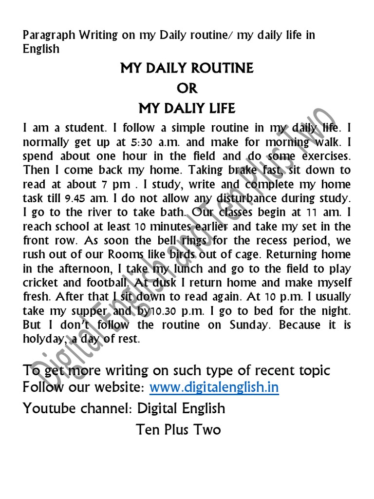 My Daily Routine as a Student | PDF