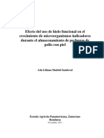 Efecto del hielo funcional en microorganismos de pollo