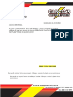 Nota de adeudo renta planta iluminación asistencia mecánica