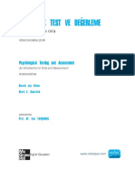 Psikolojik Test Ve Değerleme: Psychological Testing and Assessment