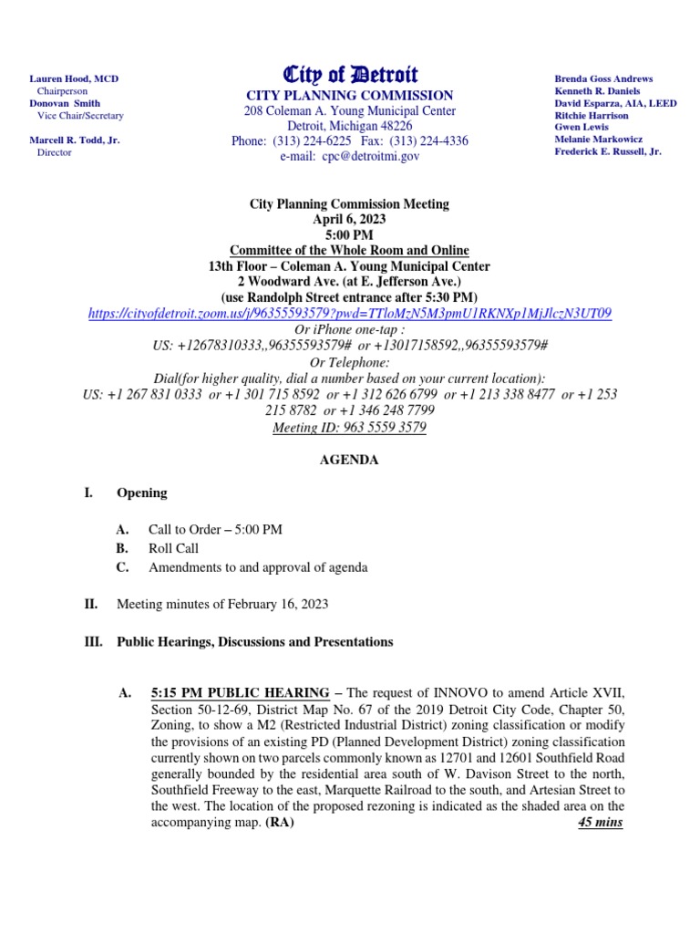 City Planning Commission Meeting | PDF | Government
