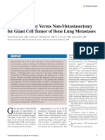 Metastasectomy Versus Non-Metastasectomy For Giant Cell Tumor of Bone Lung Metastases