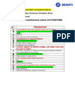 Resolver El Cuestionario Sobre AUTOESTIMA: Actividad Complementaria