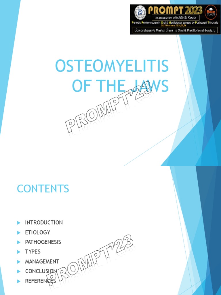 Osteomyelitis of The Jaws PDF Infection Bone