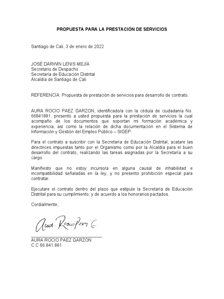 Propuesta de Servicios para Educación Cali | PDF
