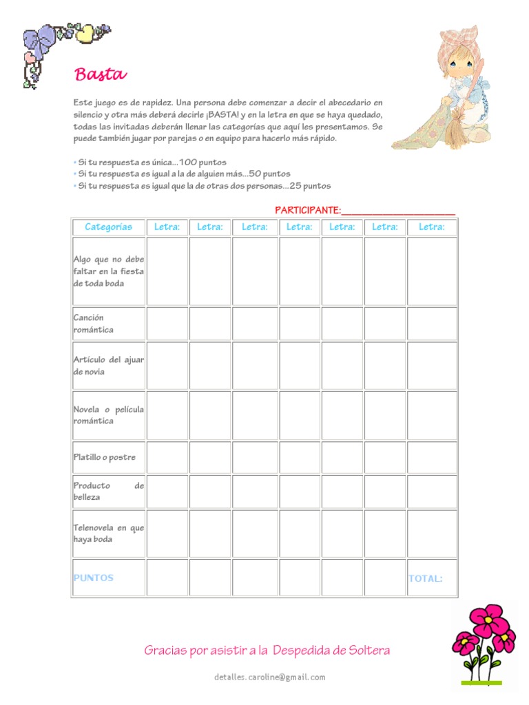 Juegos de Despedida de Soltera | PDF | Amor, image size:768x1024