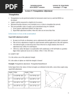 Lecture 5: Triangulation Adjustment Triangulation: in This Lecture We Focus On The Second Method