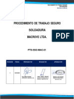 Procedimiento de Trabajo Seguro Soldadura Macrove Ltda.: PTS-SSO-MAC-01