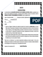 Edicto Convocatoria Asamblea General Extraordinaria Asociacion