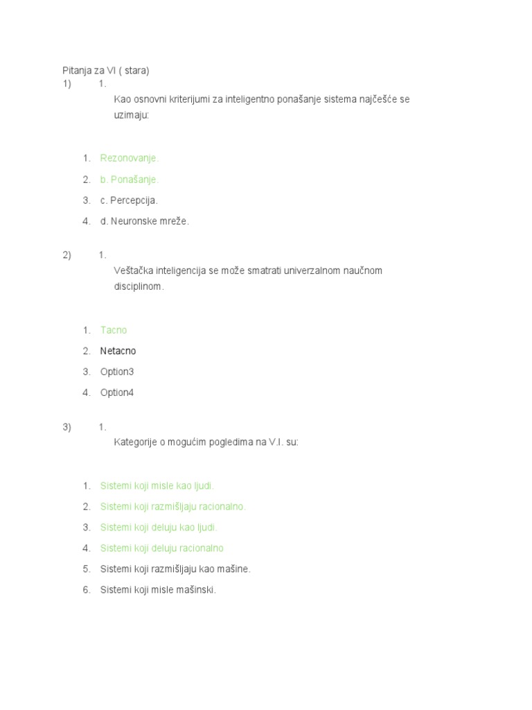 Rezonovanje. B. Ponašanje.: Netacno | PDF