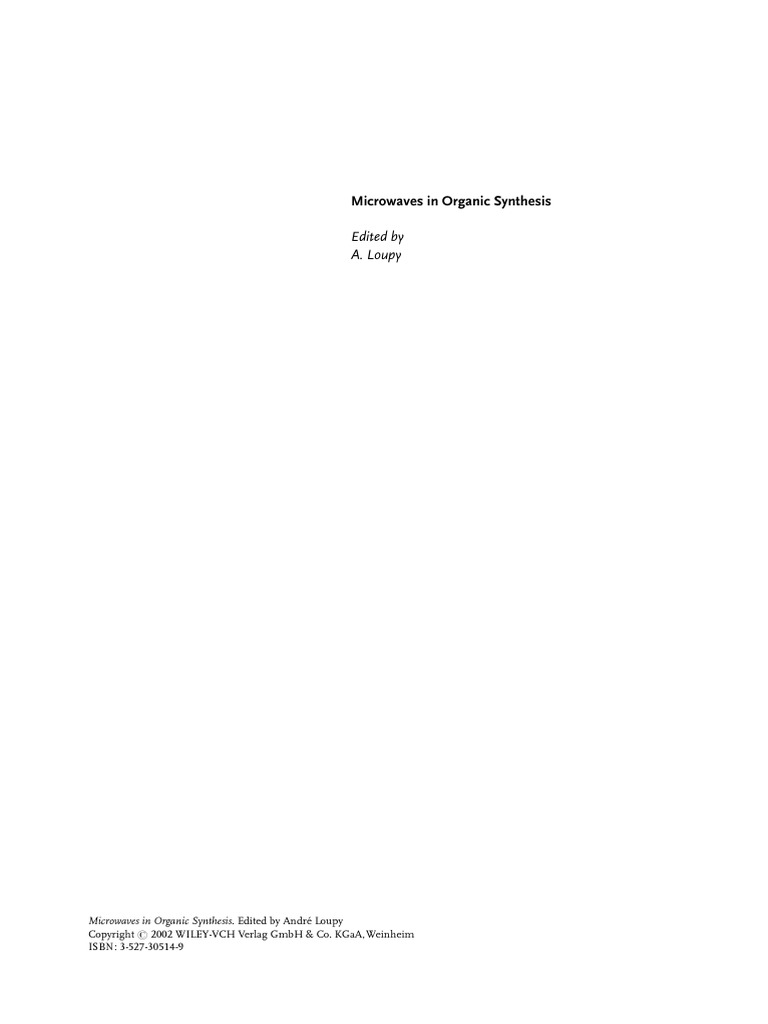 Microwaves in Organic Synthesis | PDF | Chemical Reactions ...