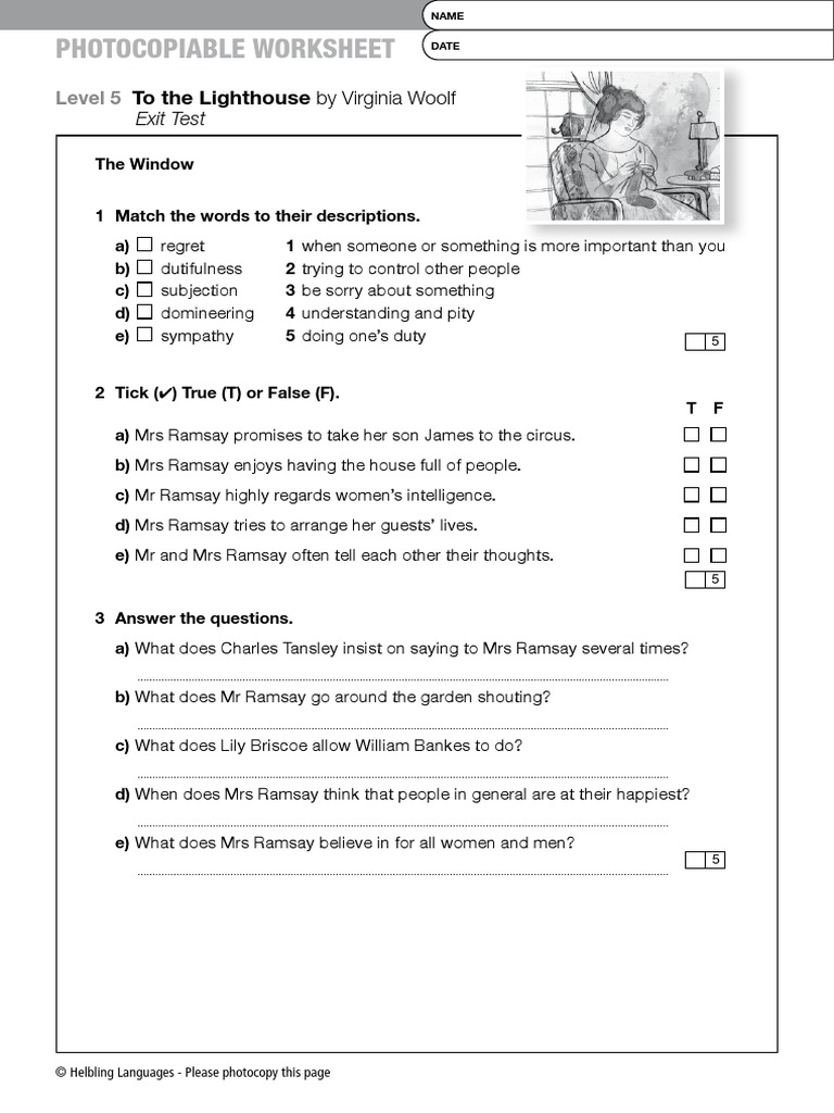 00 Exit Test Lighthouse | PDF | To The Lighthouse