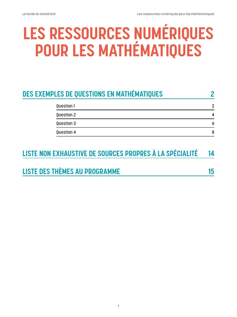 Ressources numériques en Mathématiques | PDF | Mathématiques