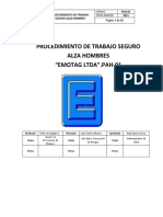 Procedimiento de trabajo seguro con equipos alza hombres