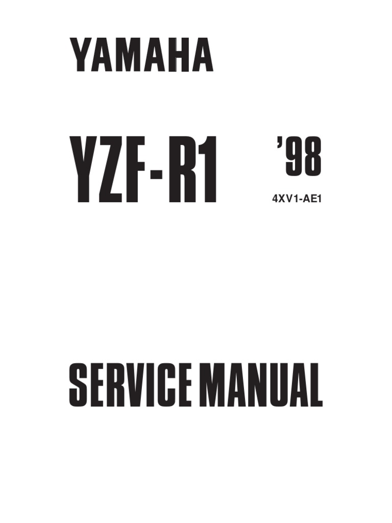 Yamaha YZF-R1 1998 Service Manual 4XV1-AE1 | Clutch | Transportation  Engineering