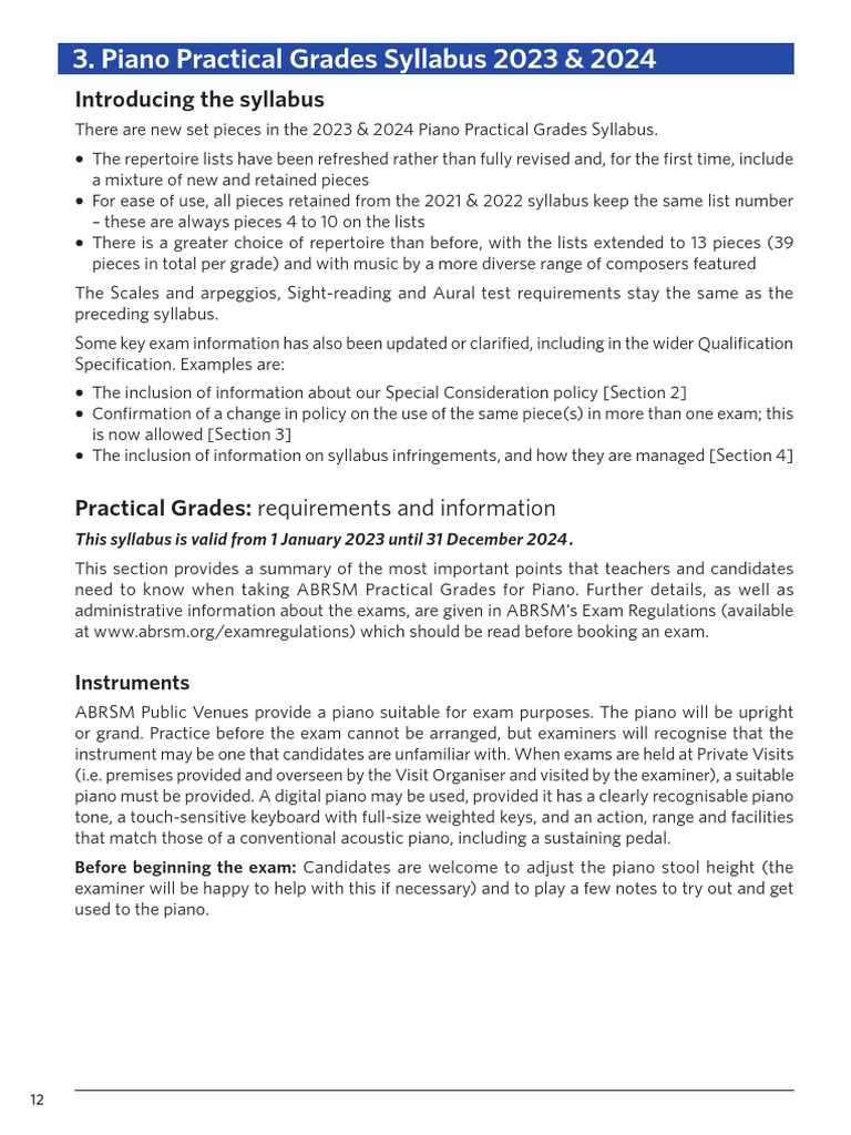 Piano 2023 2024 Requirements And Info Pdf Clef Music Theory