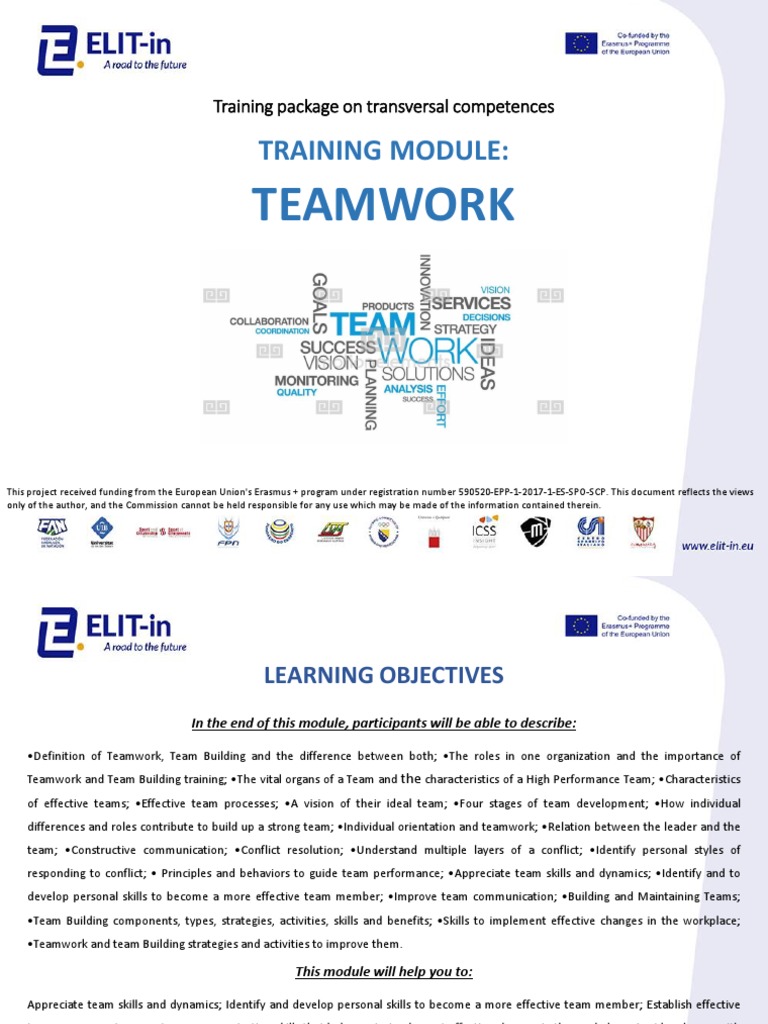 Training Module - Teamwork - EN | PDF | Team Building | Leadership