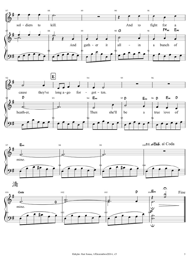 Scarborough Fair Paul Simon And Art Garfunkel Sheet Music For Piano