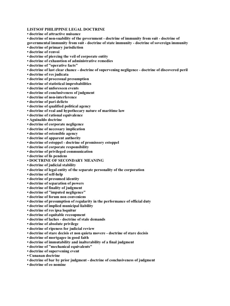 Legal Doctrines