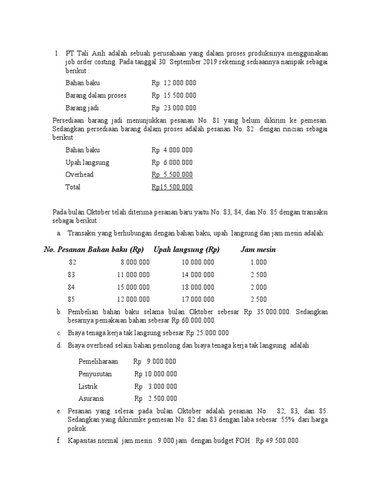 Kasus Job Order | PDF