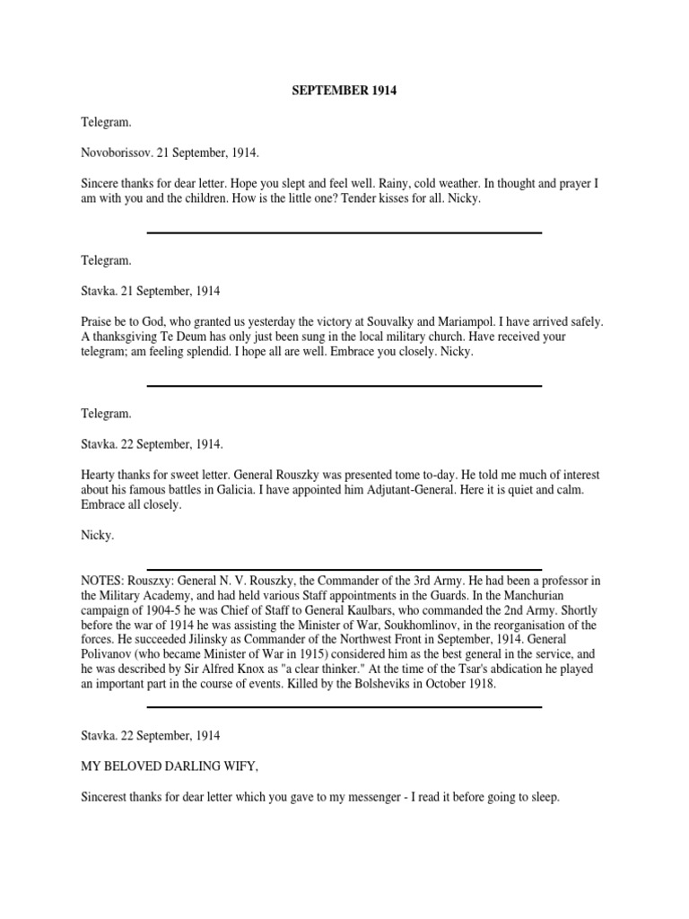 Imperial Russian Letters 3 | PDF | Nicholas Ii Of Russia | Military ...