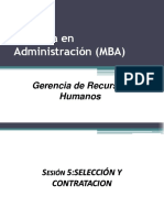 MBA Gerencia Recursos Humanos Selección Contratación