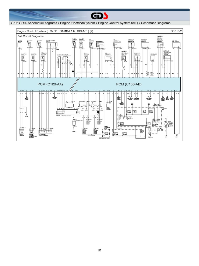 G 1.6 GDI Schematic Diagrams Engine Electrical System Engine Control ...