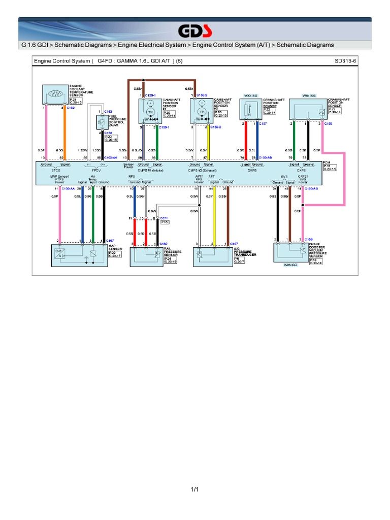 G 1.6 GDI Schematic Diagrams Engine Electrical System Engine Control ...