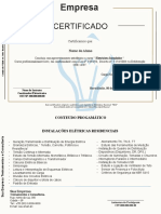 Certificado curso eletricista instalador