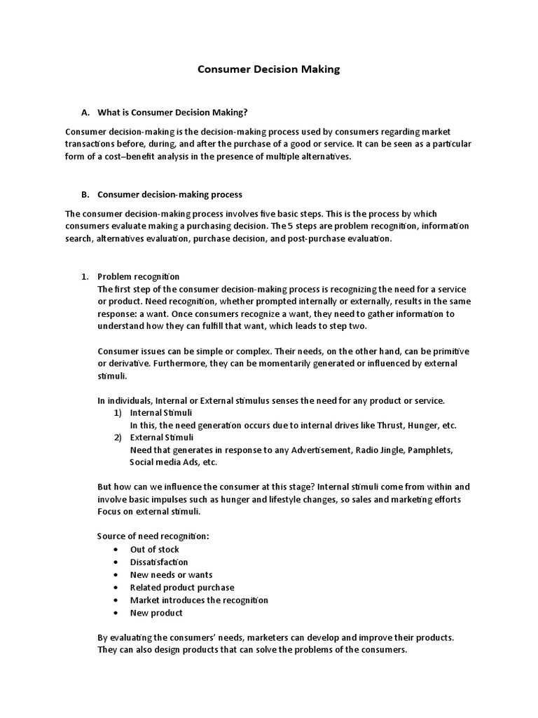 Understanding Consumer Decision-Making | PDF | Consumer Behaviour ...