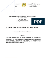 Cahier Des Prescriptions Speciales: Appel D'Offres #02/2022/Exp-Cps Lot N°2