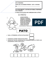 CMEI Santa Terezinha atividades alfabetização