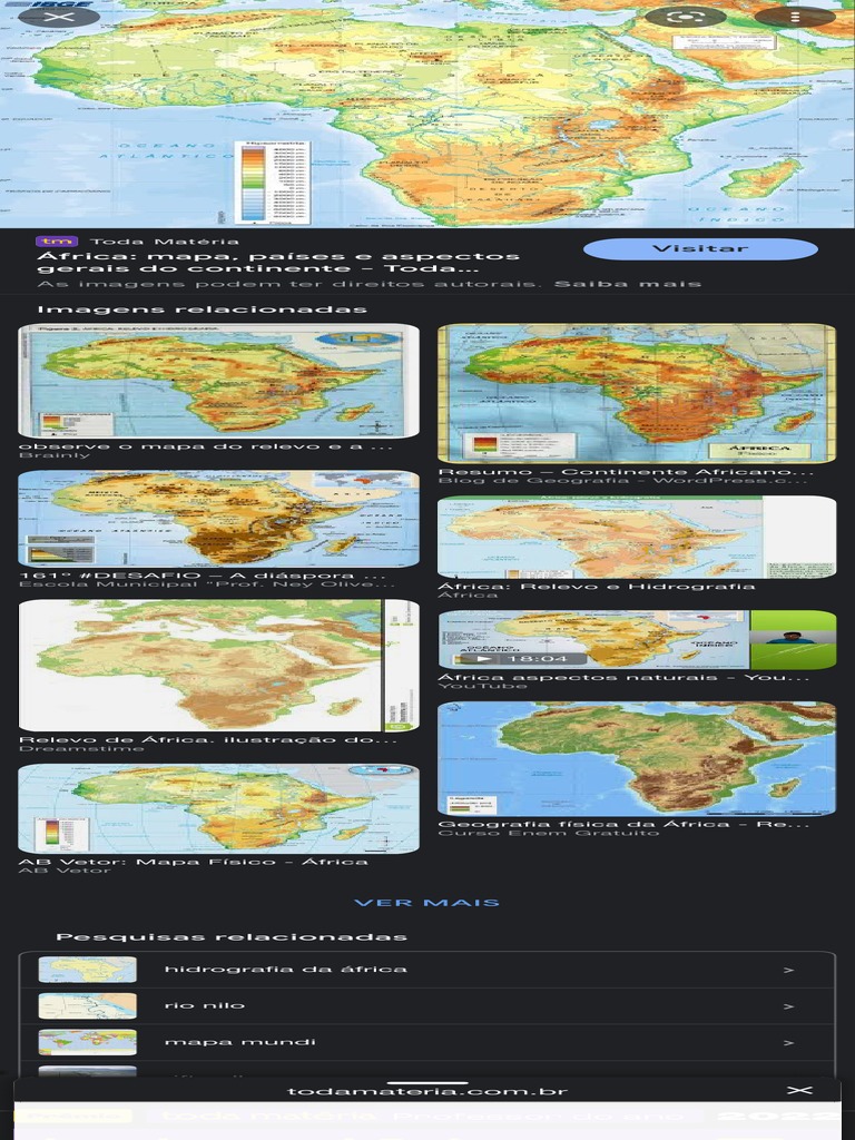 Mapa do Relevo da África | PDF
